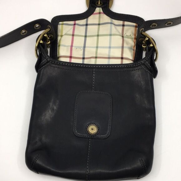 Coach Bleecker Black burnished leather Shoulder Handbag Style 11428 - Picture 10 of 16